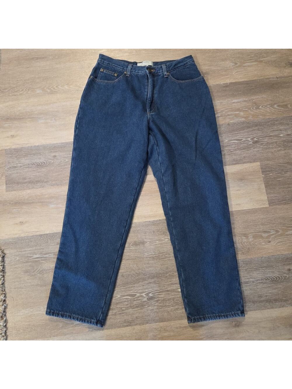 LL Bean Fleece Lined Jeans Womens 14 Blue Original Relaxed Fit Medium Wash Denim